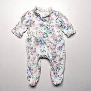 Little Me Sleeper Baby Girls Size 3m Floral Frilly